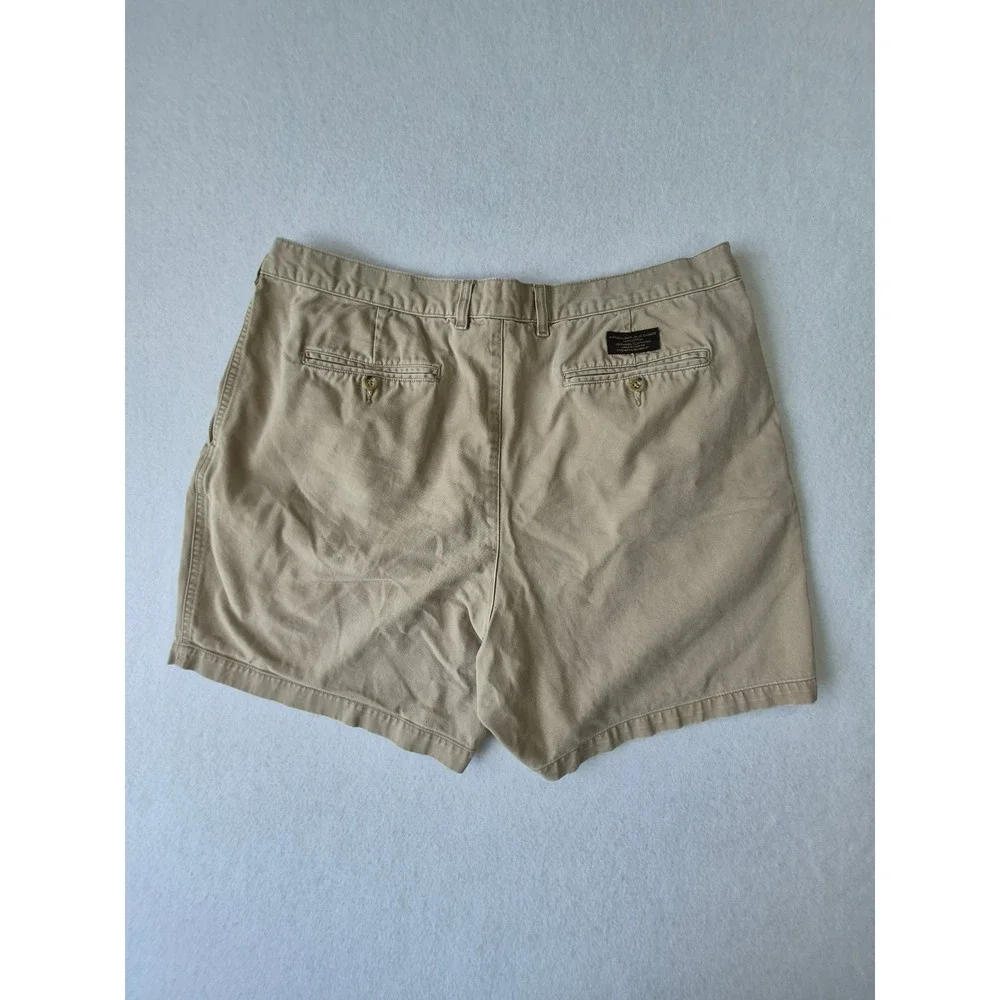 Banana Republic Hiking Shorts Mens 40 Khaki Tan Cotton Pleated Chino Walking 5in